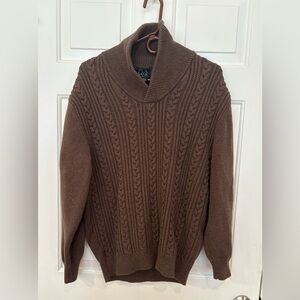 Jos A. Bank Sweater Men's 2XL Executive Collection Cotton Shawl Collar Brown